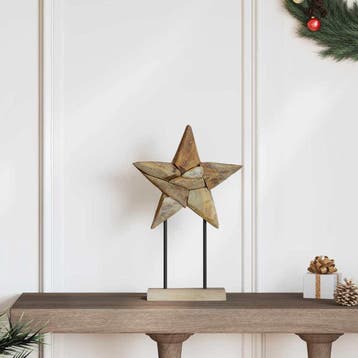 vidaXL Kerstster LEDs Bruin 31 x 15 x 46 cm Massief, Verzenden, Nieuw