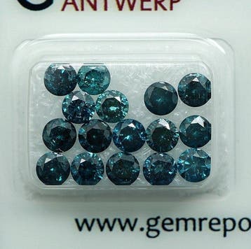 Zonder minimumprijs - 16 pcs Diamant (Kleurbehandeld) - 5,09, Nieuw