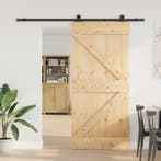 vidaXL Schuifdeur NARVIK Naturel en Zwart 90 x 210 cm (213,5, Verzenden, Nieuw