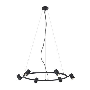 Moderne hanglamp zwart 6-lichts - Jeana Circle, Verzenden, Nieuw, Metaal, Modern