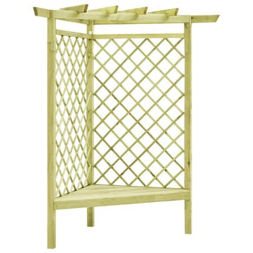 vidaXL Hoekpergola met zitting 130x130x197 cm geïmpregneerd, Verzenden, Nieuw