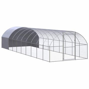 vidaXL Kippenren 3x10x2 m gegalvaniseerd staal, Verzenden, Nieuw