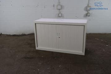 Tweedehands roldeurkast wit compact 73x120x45 cm, Huis en Inrichting, Gebruikt, 100 tot 150 cm, Verzenden, Minder dan 100 cm