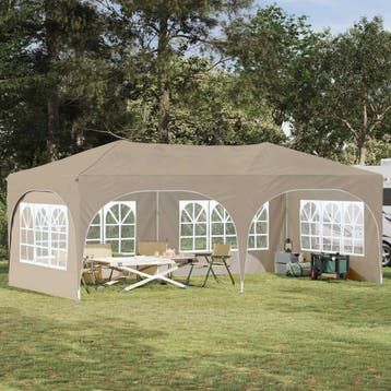vidaXL Pop-up partytent 575 x 288 x 245 cm Crèmekleurig, Verzenden, Nieuw, Partytent