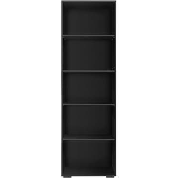 Boekenrek Lexi 5 vakken 60x30x190cm - zwart, Verzenden, Nieuw