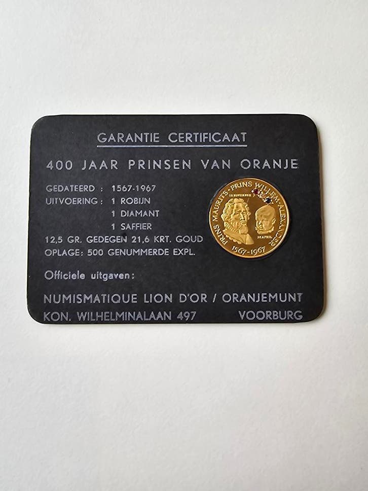 Gouden Penning - 400 Jaar prinsen van Oranje, Postzegels en Munten, Penningen en Medailles, Goud