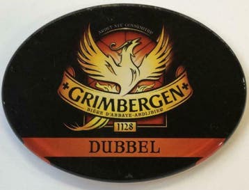 Occasion - Ovale taplens Grimbergen dubbel plat, Verzenden