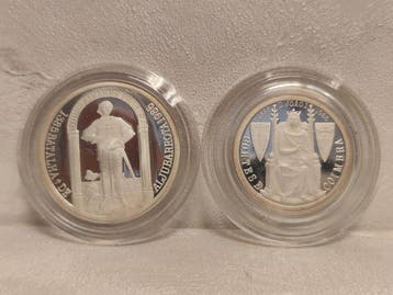 Portugal. 25, 100 Escudos 1985, 2 x Coins (Zonder