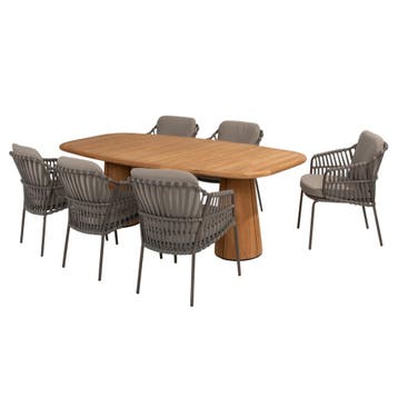 Capri Capalbio dining tuinset barrel 240x110xH75 cm 7 delig, Tuin en Terras, Ophalen of Verzenden, Nieuw