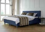 ACTIE! Boxspring Malaga 160 200 Blauw, 200 cm, Modern, 160 cm, Verzenden
