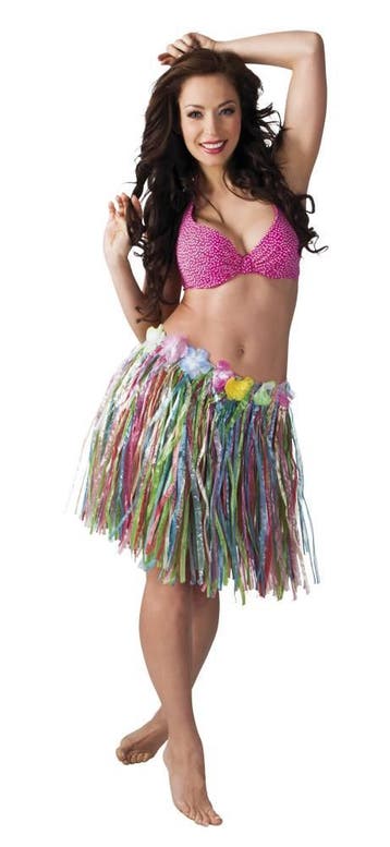 Hawaii rokje meerkleurig 45cm, Kleding | Dames, Carnavalskleding en Feestkleding, Ophalen of Verzenden, Nieuw