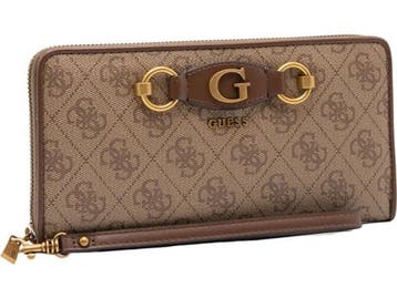 Guess Izzy SLG Small Zip Around - Ritsportemonnee - Bruin, Kleding | Dames, Verzenden, Nieuw