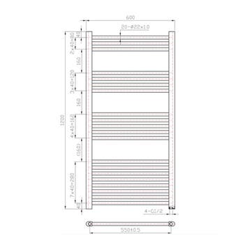 Designradiator Boss & Wessing Vertico Multirail 120x60 cm, Ophalen of Verzenden, Nieuw