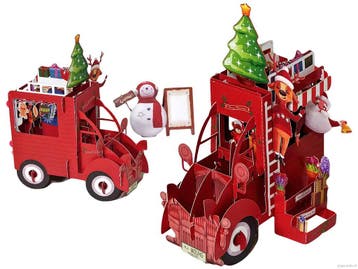 Kerstkaart vrolijke kerstman auto Citroën 2CV eend, Verzenden, Nieuw