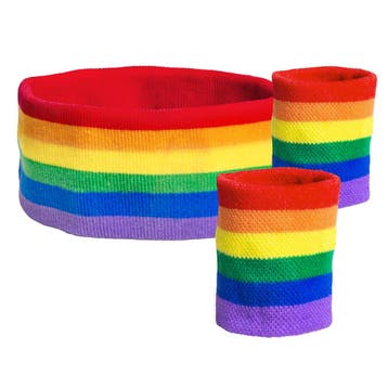 Zweetband Set Regenboog, Hobby en Vrije tijd, Feestartikelen, Ophalen of Verzenden, Nieuw
