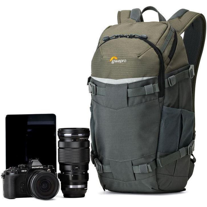 LowePro Flipside Trek BP 350 AW Grey/Dark Green, Audio, Tv en Foto, Fotografie | Fototassen, Rugtas, Nieuw, Lowepro, Ophalen of Verzenden