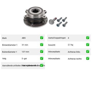 Wiellager Audi Q4 50 e-tron quattro (F4B) Van 2021-03 tot  -, Verzenden, Nieuw, Audi