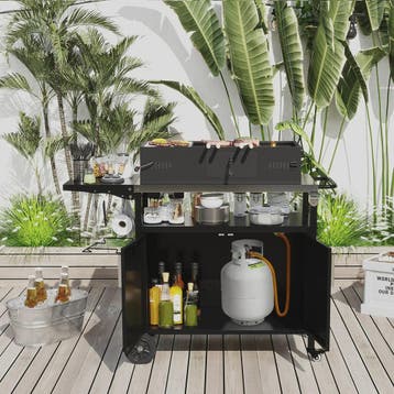 Outdoor Keuken Eiland Grill Cart met Opbergruimte en Inklapb, Tuin en Terras, Verzenden, Nieuw