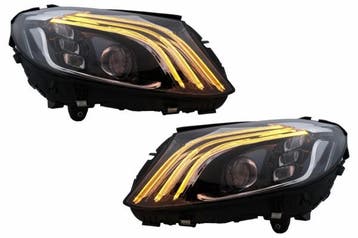 Koplampen Mercedes C-Klasse W205 Tube LED Tube Zwart, Ophalen of Verzenden, Nieuw