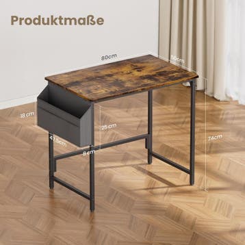 Bureau - Computertafel - Computerbureau - 80x50 cm - Bruin -, Huis en Inrichting, Bureaus, Verzenden, Zo goed als nieuw