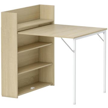TRUUSK Opklapbare Eettafel met Plank - Industrieel Ontwerp -, Huis en Inrichting, Bureaus, Verzenden, Nieuw