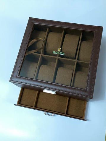 Prestige - Sieradendoos - Leder, Fluweel - Swiss Made -, Antiek en Kunst