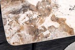 Eettafel MILANO 160cm wit Pandora keramiek zwart metalen, Huis en Inrichting, Tafels | Eettafels, Ophalen of Verzenden, Nieuw