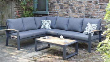 Costa Rica hoek loungeset 5 delig aluminium antraciet, Ophalen of Verzenden, Nieuw, Aluminium