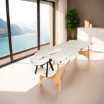 2 zone massagetafel met 5cm matras en houten frame - beige, Verzenden, Nieuw