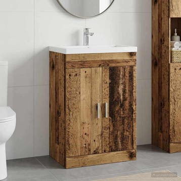 vidaXL Badkamer Onder Wasbak Kast Oud hout 78,5 x 37,5 x 81, Verzenden, Nieuw