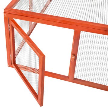 Konijnenhok met 4 deuren 181x90x48cm - bruin, Verzenden, Nieuw