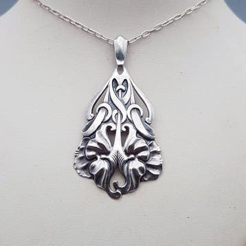 Zilver, Art Nouveau - Ketting met hanger - Alex Meijer, Antiek en Kunst