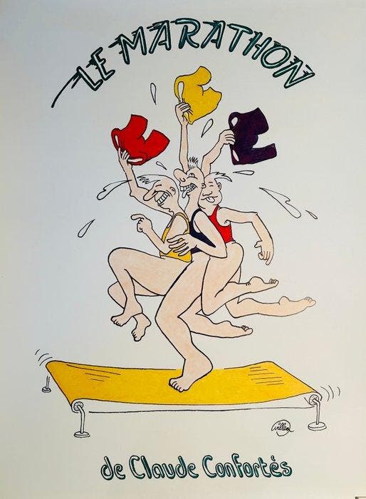 Willem - Le Marathon - Jaren 1970, Antiek en Kunst, Kunst | Tekeningen en Foto's