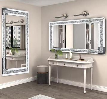 Luxe Kristal Wandspiegel Zilver Strass Decor Spiegel 120x60c, Verzenden, Nieuw