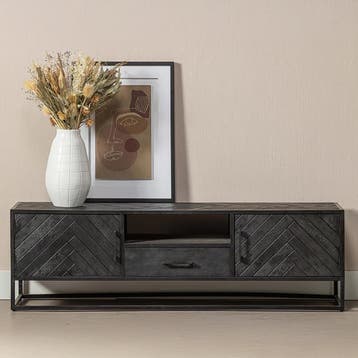 Tv-meubel Mangohout Fianna 165 cm, Verzenden, Nieuw, Overige houtsoorten, Industriële meubels