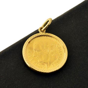 Munthanger - 21.6 kt. Geel goud, Sieraden, Tassen en Uiterlijk, Antieke sieraden
