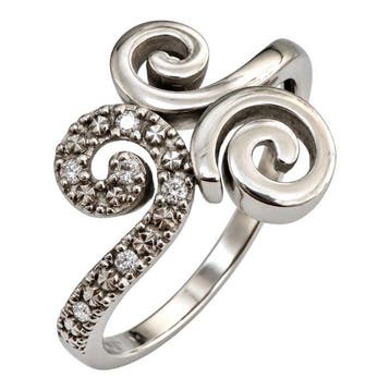 Bliss - Ring - 18 karaat Witgoud - 0.06ct. tw. Diamant, Nieuw