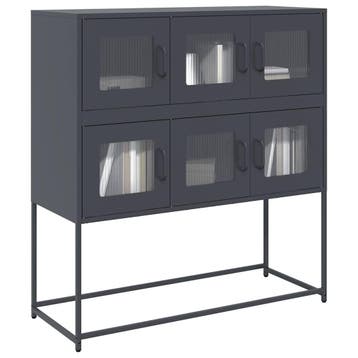 vidaXL Dressoir 100,5x39x107 cm koudgewalst staal, Verzenden, Nieuw, Metaal, Minder dan 50 cm