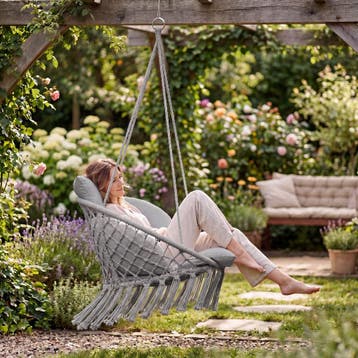Hangstoel Samira - grijs, Tuin en Terras, Verzenden, Nieuw