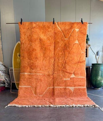 Oranje Marokkaans tapijt , authentiek Marokkaans tapijt,, Nieuw