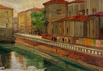 Italiaanse school (XX) - Scorcio di Naviglio Milanese