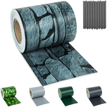 PVC privacyfolie met bevestigingsclips - 70 m, leisteen, Verzenden, Nieuw