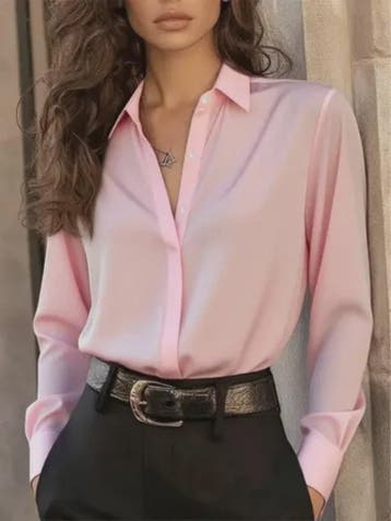 Elegante Damesblouse met Lange Mouwen en Klassieke Kraag - V, Kleding | Dames, Tops, Verzenden, Nieuw