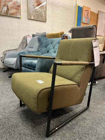 Fauteuil Jos, geweven groen, Nieuw