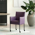 Set van 4 Leren eetkamerstoelen More - Toledo Aubergine, Ophalen of Verzenden, Nieuw, Leer
