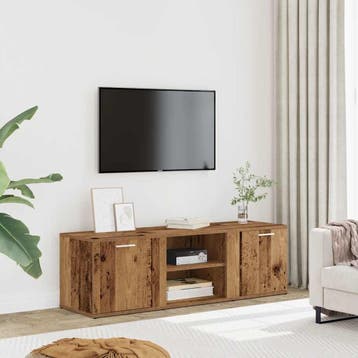 vidaXL Tv-meubel 120x34x37 cm bewerkt hout oud houtkleurig, Minder dan 50 cm, Verzenden, Nieuw, Minder dan 100 cm