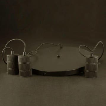 Calex Retro pendel met plafondplaat Ø400 mm 3xE27 zwarte fi, Nieuw