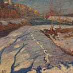 Scuola italiana (XIX-XX) - Paesaggio Innevato