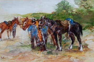 Piet van den Bergh (1865-1950) - Cavalerie in het Veld (No