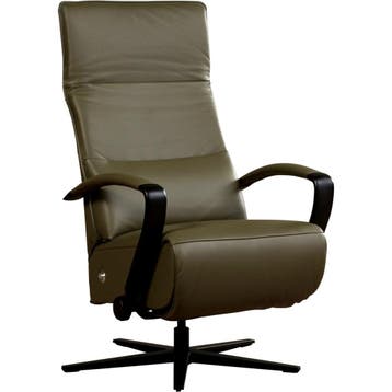 Leren relaxfauteuil Matrix - Massif Olive (olijf/groen) -, Huis en Inrichting, Fauteuils, Nieuw, Ophalen of Verzenden, 50 tot 75 cm